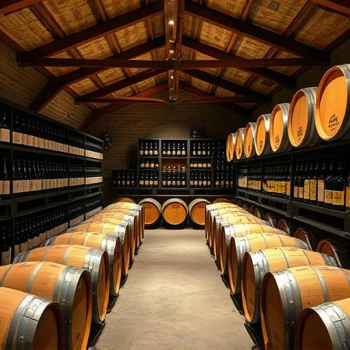 Bodega moderna con barricas de vino Albari&ntilde;o