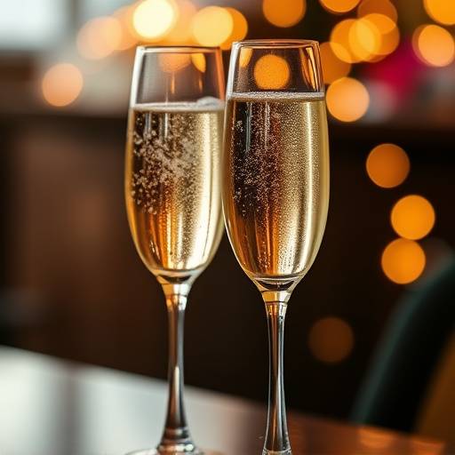 Copas de Cava espumoso listas para celebrar
